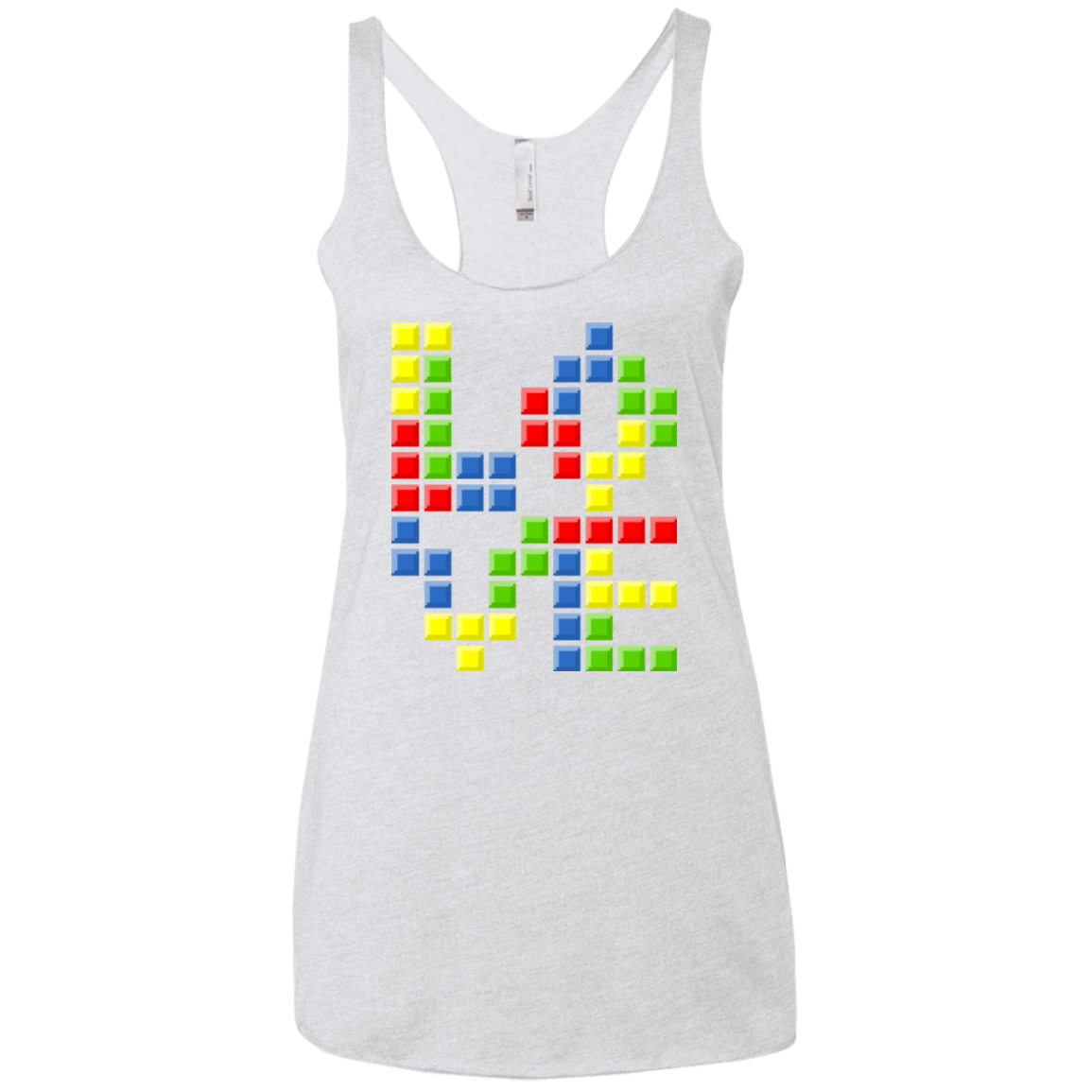 T-Shirts Heather White / X-Small Love Puzzles Women's Triblend Racerback Tank