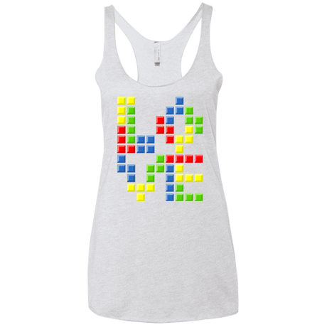 T-Shirts Heather White / X-Small Love Puzzles Women's Triblend Racerback Tank