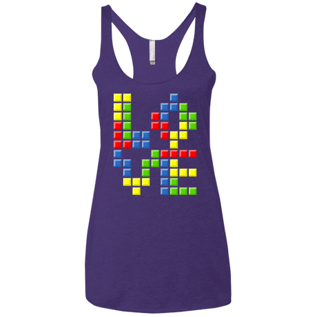 T-Shirts Purple Rush / X-Small Love Puzzles Women's Triblend Racerback Tank