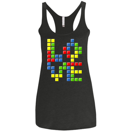 T-Shirts Vintage Black / X-Small Love Puzzles Women's Triblend Racerback Tank