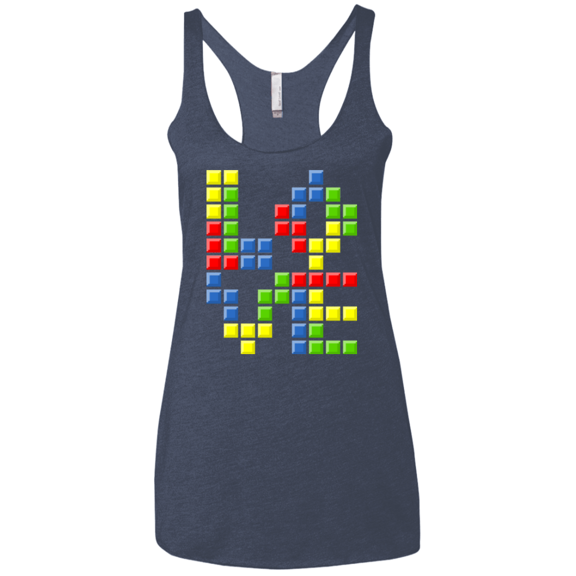 T-Shirts Vintage Navy / X-Small Love Puzzles Women's Triblend Racerback Tank