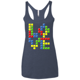 T-Shirts Vintage Navy / X-Small Love Puzzles Women's Triblend Racerback Tank