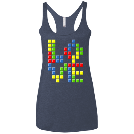 T-Shirts Vintage Navy / X-Small Love Puzzles Women's Triblend Racerback Tank