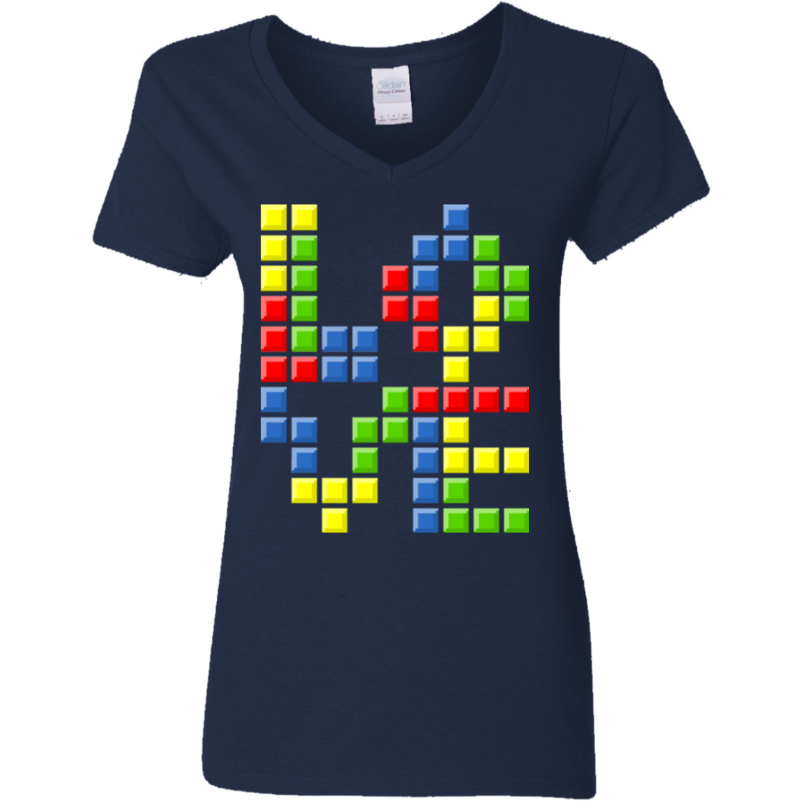 T-Shirts Navy / S Love Puzzles Women's V-Neck T-Shirt