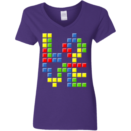 T-Shirts Purple / S Love Puzzles Women's V-Neck T-Shirt