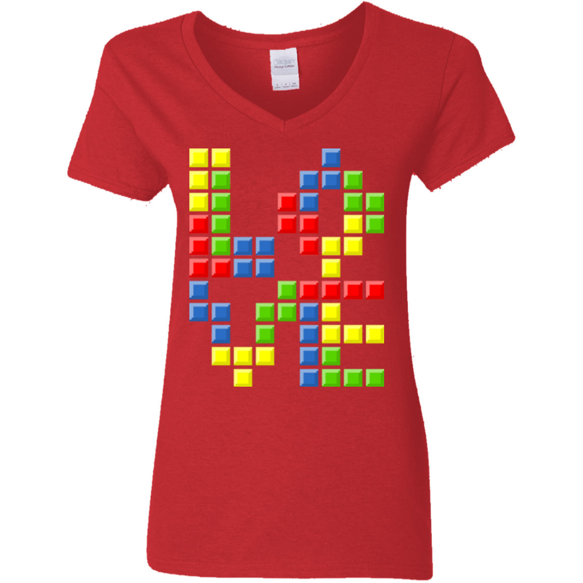 T-Shirts Red / S Love Puzzles Women's V-Neck T-Shirt