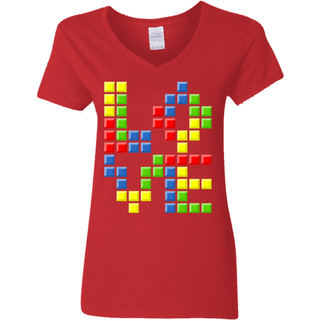 T-Shirts Red / S Love Puzzles Women's V-Neck T-Shirt