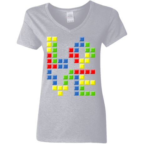 T-Shirts Sport Grey / S Love Puzzles Women's V-Neck T-Shirt