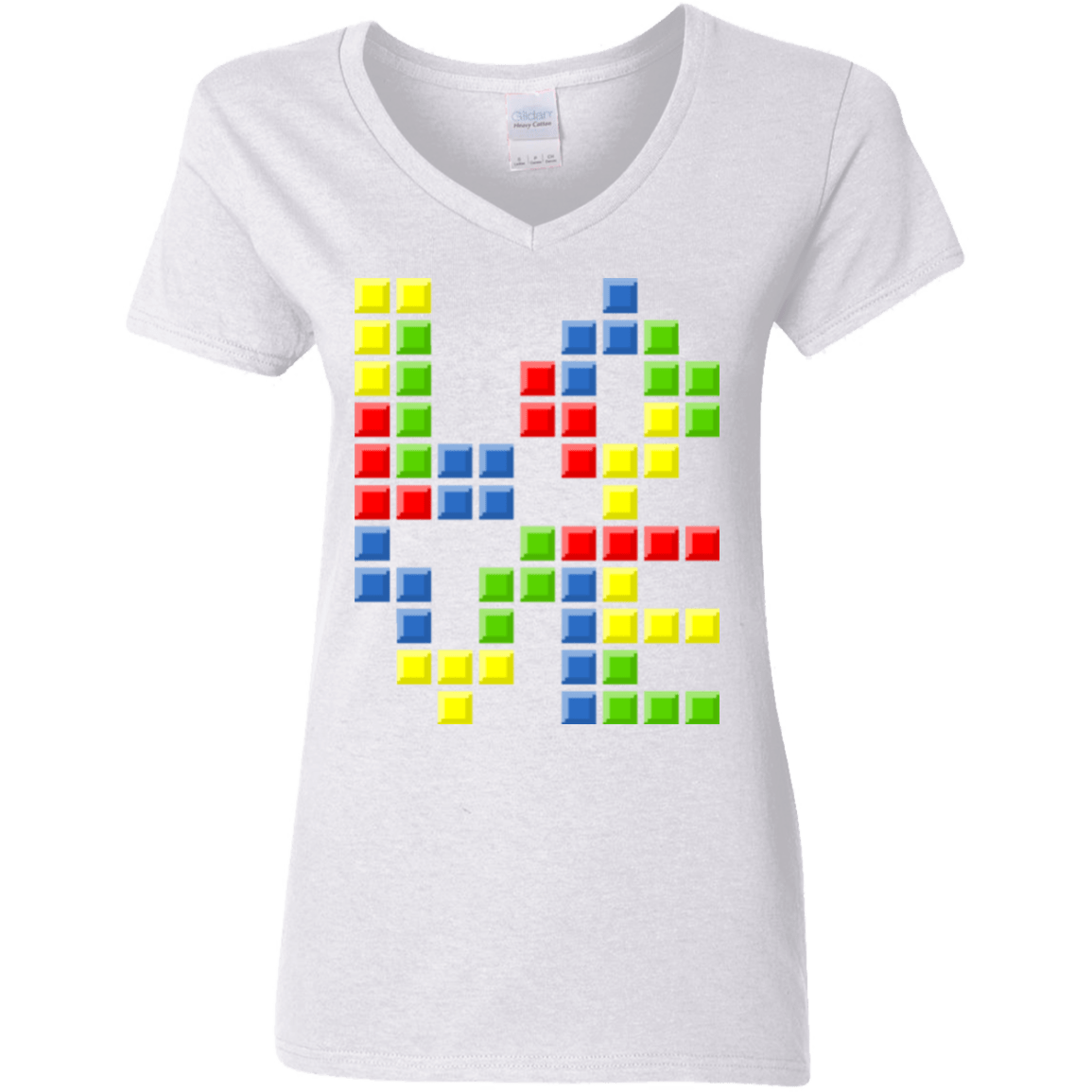 T-Shirts White / S Love Puzzles Women's V-Neck T-Shirt