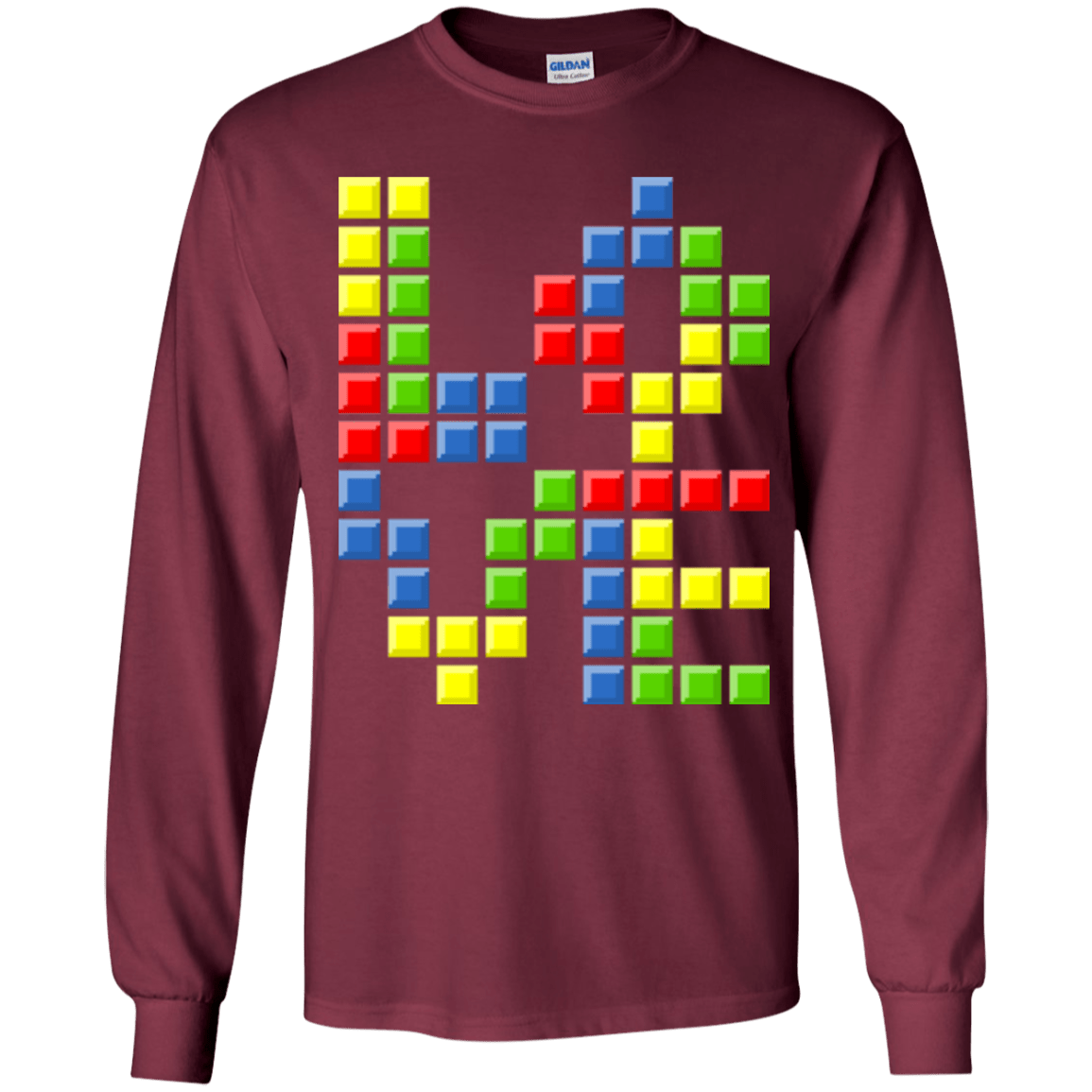 T-Shirts Maroon / YS Love Puzzles Youth Long Sleeve T-Shirt