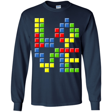 T-Shirts Navy / YS Love Puzzles Youth Long Sleeve T-Shirt