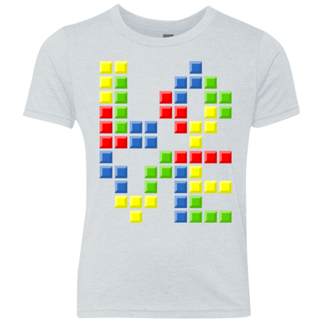 T-Shirts Heather White / YXS Love Puzzles Youth Triblend T-Shirt