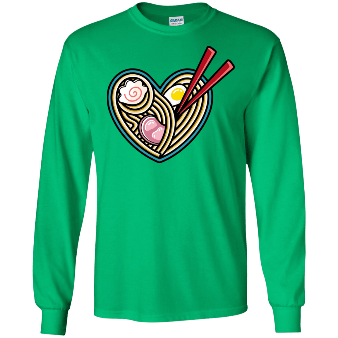 T-Shirts Irish Green / S Love Ramen Men's Long Sleeve T-Shirt