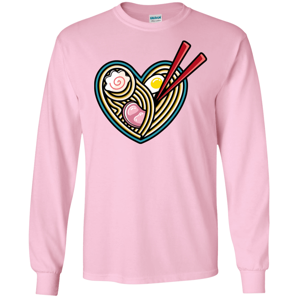 T-Shirts Light Pink / S Love Ramen Men's Long Sleeve T-Shirt