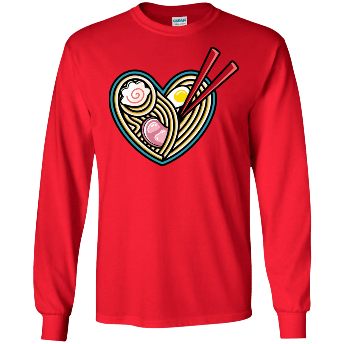 T-Shirts Red / S Love Ramen Men's Long Sleeve T-Shirt