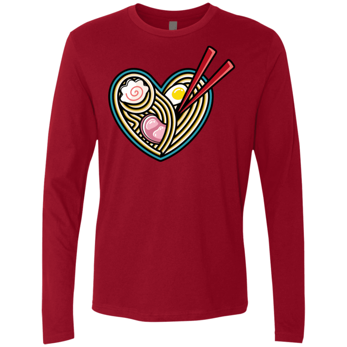 T-Shirts Cardinal / S Love Ramen Men's Premium Long Sleeve