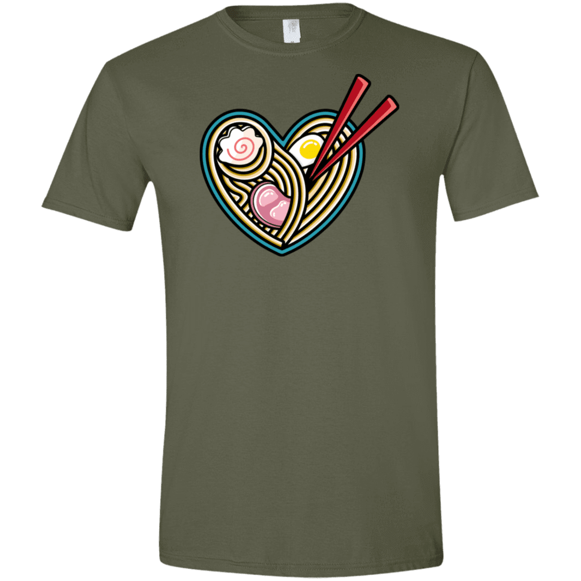 T-Shirts Military Green / S Love Ramen Men's Semi-Fitted Softstyle