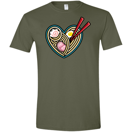T-Shirts Military Green / S Love Ramen Men's Semi-Fitted Softstyle