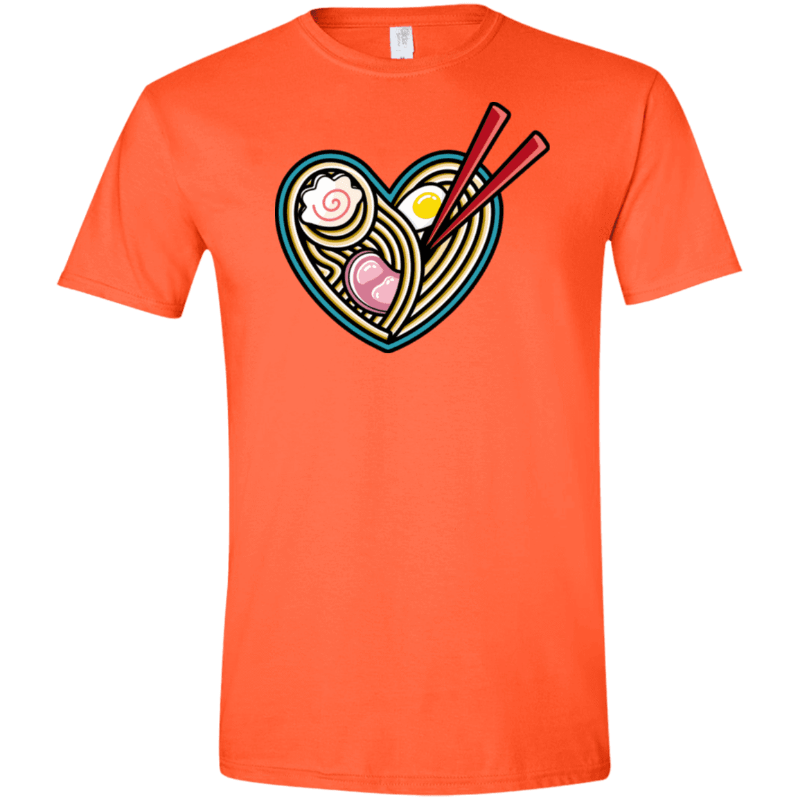 T-Shirts Orange / S Love Ramen Men's Semi-Fitted Softstyle