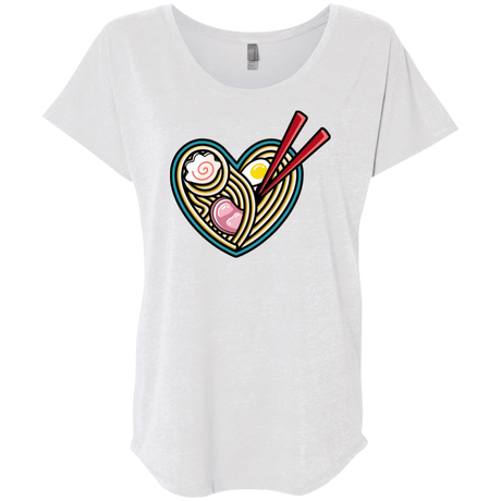 T-Shirts Heather White / X-Small Love Ramen Triblend Dolman Sleeve