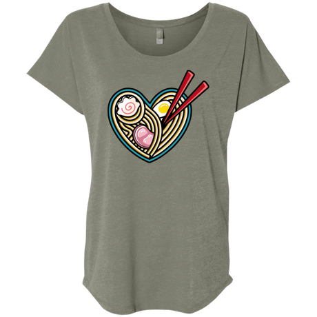 T-Shirts Venetian Grey / X-Small Love Ramen Triblend Dolman Sleeve