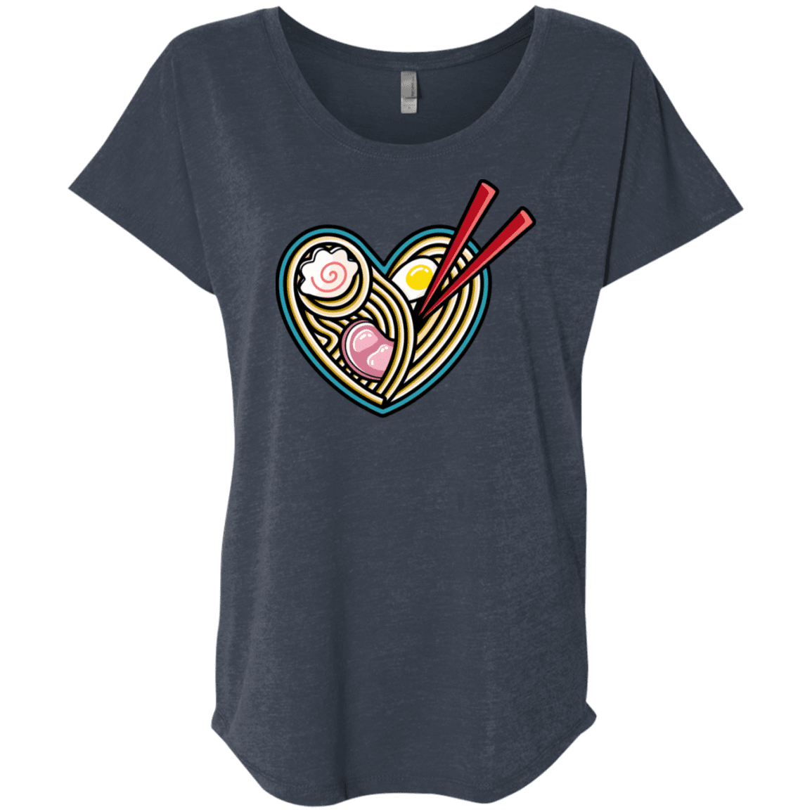 T-Shirts Vintage Navy / X-Small Love Ramen Triblend Dolman Sleeve