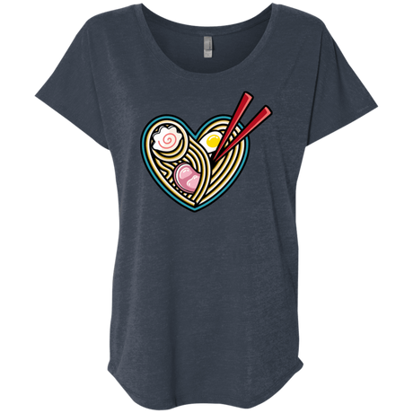 T-Shirts Vintage Navy / X-Small Love Ramen Triblend Dolman Sleeve