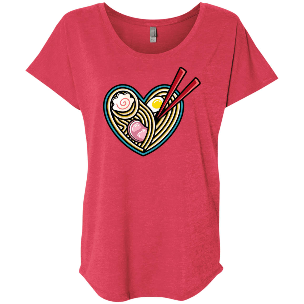 T-Shirts Vintage Red / X-Small Love Ramen Triblend Dolman Sleeve