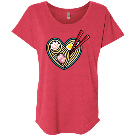 T-Shirts Vintage Red / X-Small Love Ramen Triblend Dolman Sleeve