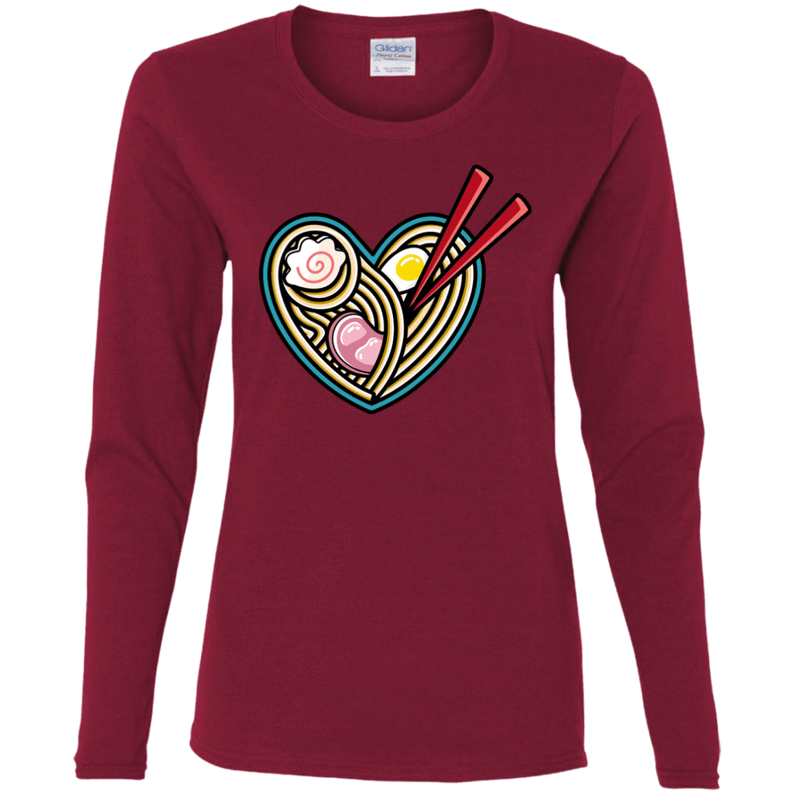 T-Shirts Cardinal / S Love Ramen Women's Long Sleeve T-Shirt