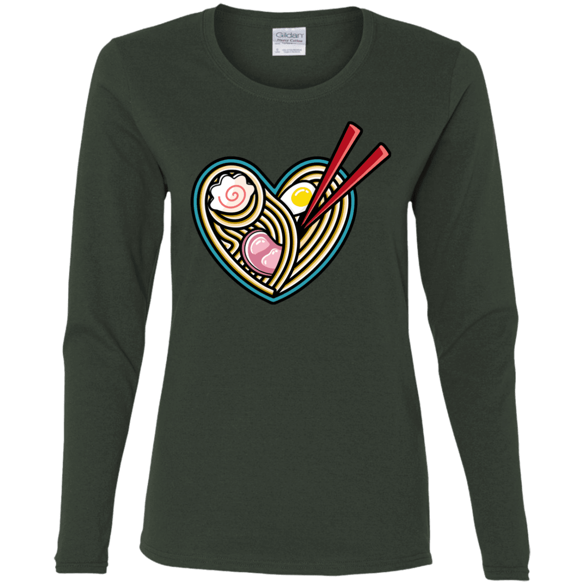 T-Shirts Forest / S Love Ramen Women's Long Sleeve T-Shirt