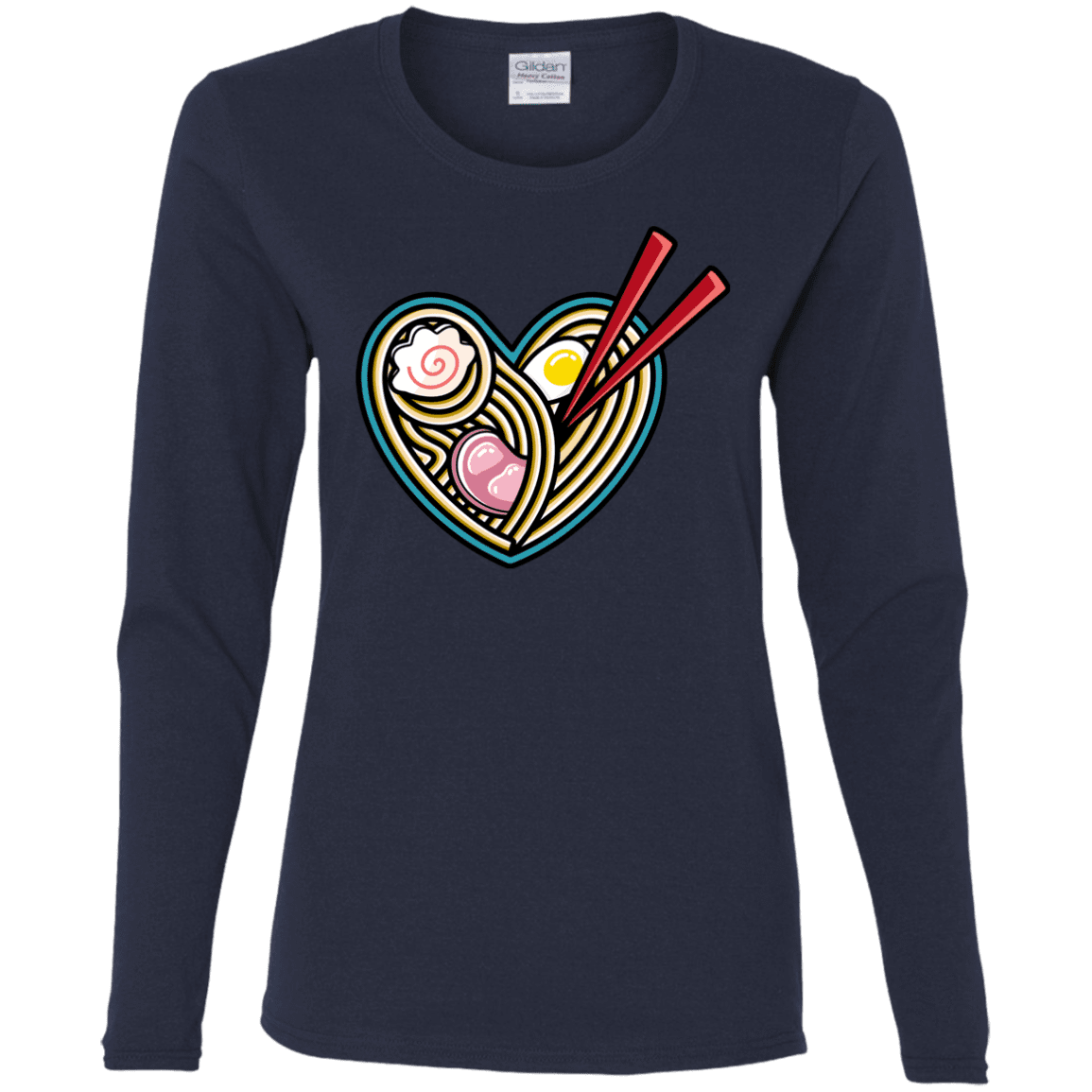 T-Shirts Navy / S Love Ramen Women's Long Sleeve T-Shirt