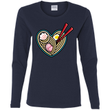 T-Shirts Navy / S Love Ramen Women's Long Sleeve T-Shirt