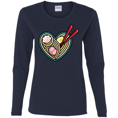 T-Shirts Navy / S Love Ramen Women's Long Sleeve T-Shirt