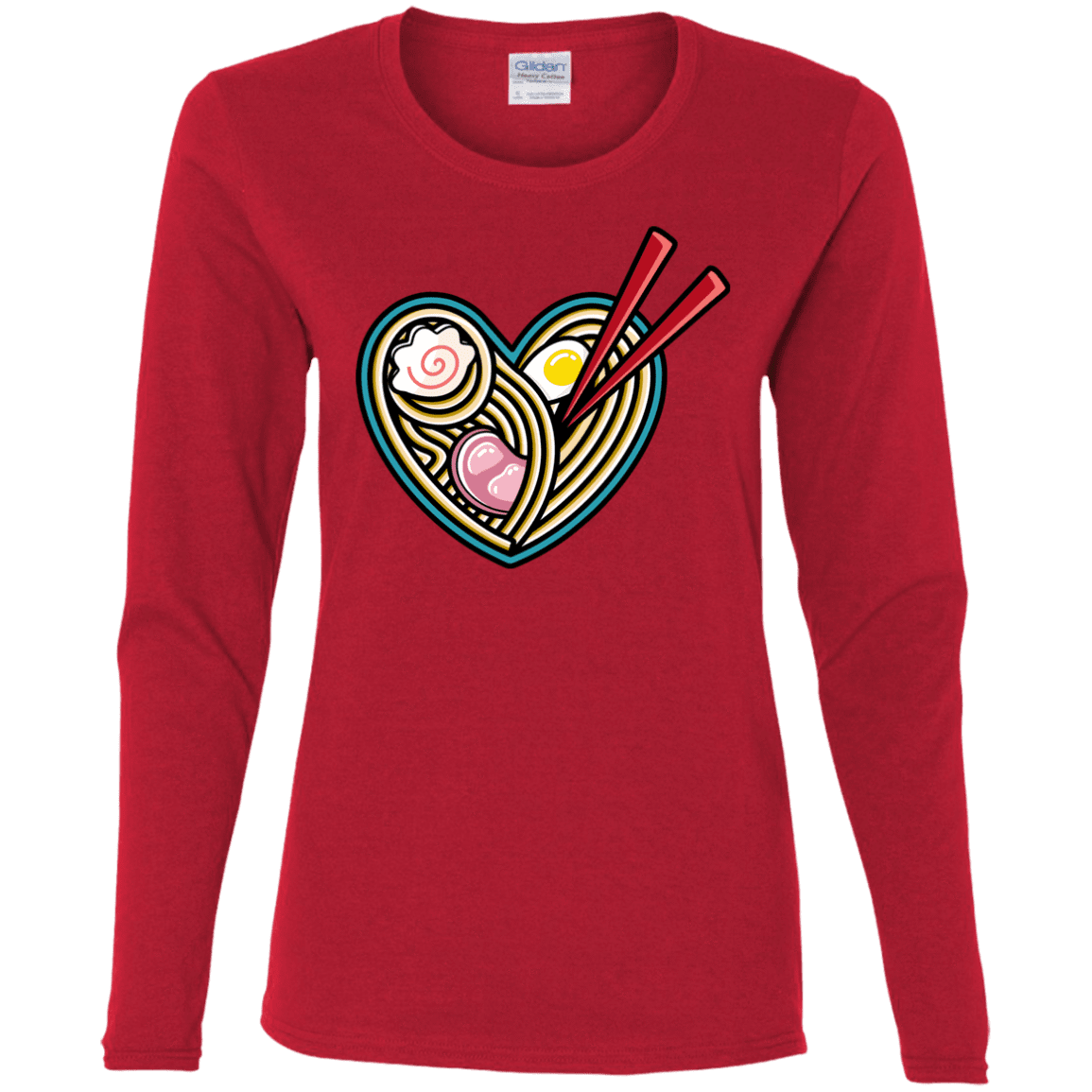 T-Shirts Red / S Love Ramen Women's Long Sleeve T-Shirt