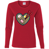 T-Shirts Red / S Love Ramen Women's Long Sleeve T-Shirt