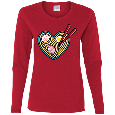 T-Shirts Red / S Love Ramen Women's Long Sleeve T-Shirt