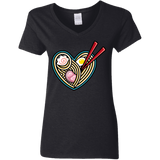 T-Shirts Black / S Love Ramen Women's V-Neck T-Shirt