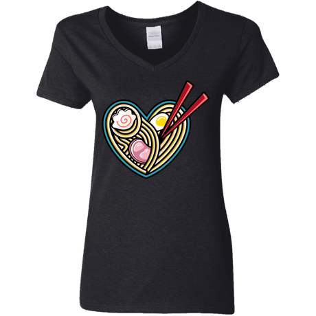 T-Shirts Black / S Love Ramen Women's V-Neck T-Shirt