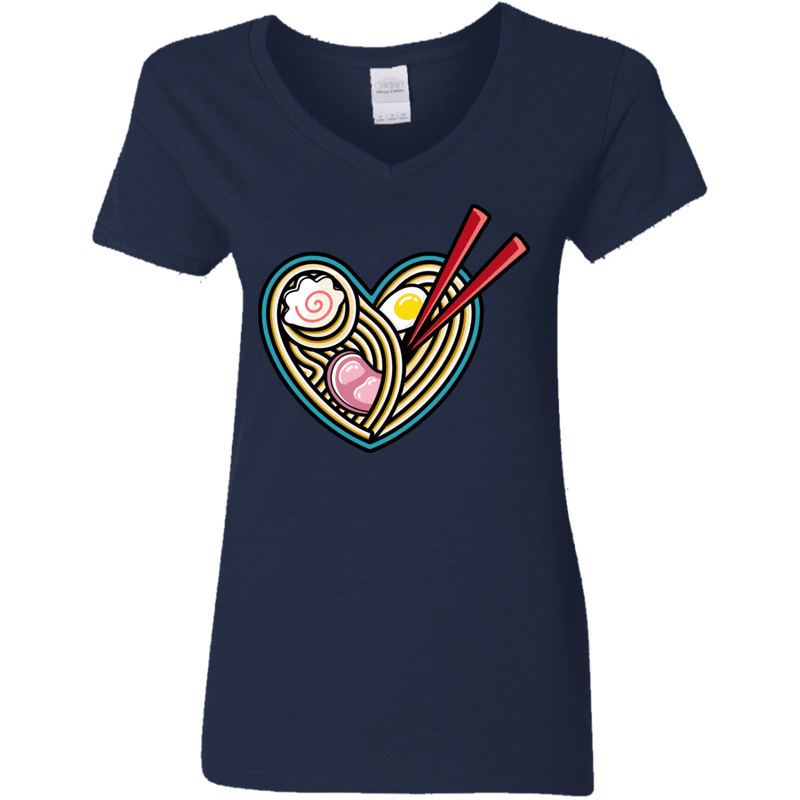 T-Shirts Navy / S Love Ramen Women's V-Neck T-Shirt