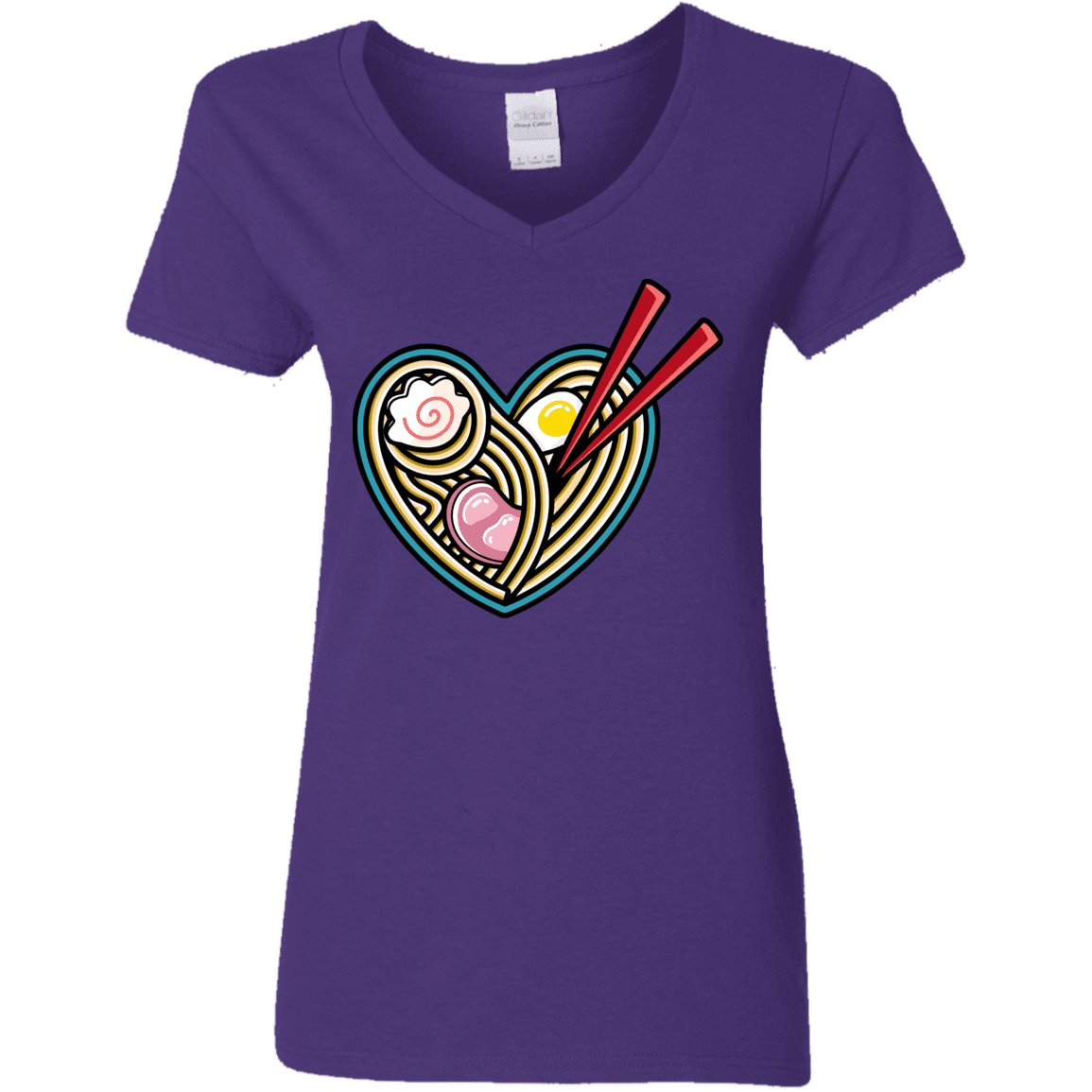 T-Shirts Purple / S Love Ramen Women's V-Neck T-Shirt