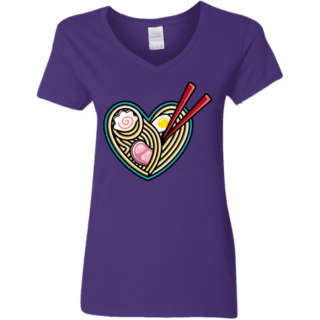 T-Shirts Purple / S Love Ramen Women's V-Neck T-Shirt