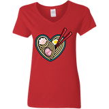 T-Shirts Red / S Love Ramen Women's V-Neck T-Shirt