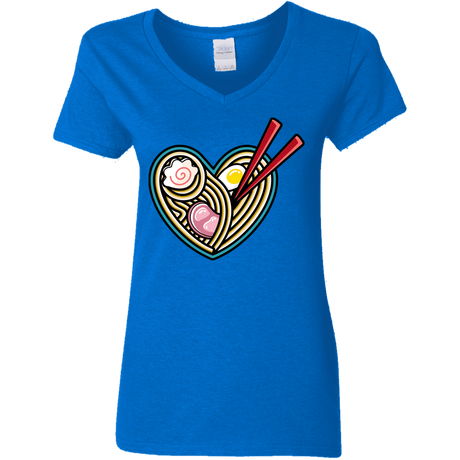 T-Shirts Royal / S Love Ramen Women's V-Neck T-Shirt