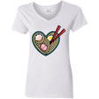 T-Shirts White / S Love Ramen Women's V-Neck T-Shirt