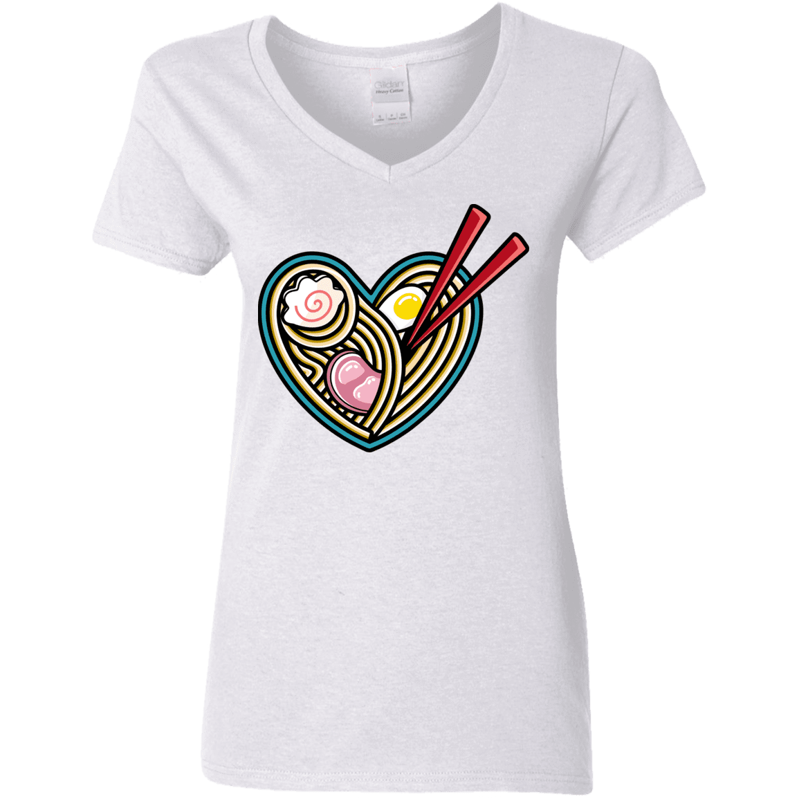 T-Shirts White / S Love Ramen Women's V-Neck T-Shirt