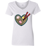 T-Shirts White / S Love Ramen Women's V-Neck T-Shirt