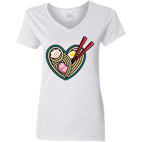 T-Shirts White / S Love Ramen Women's V-Neck T-Shirt