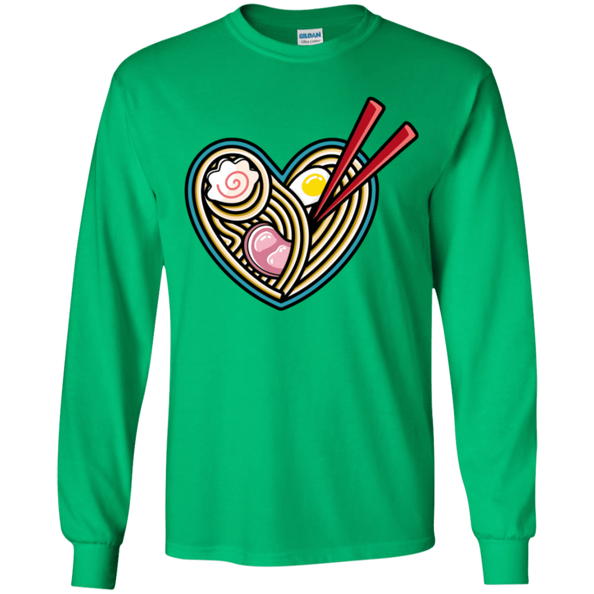 T-Shirts Irish Green / YS Love Ramen Youth Long Sleeve T-Shirt