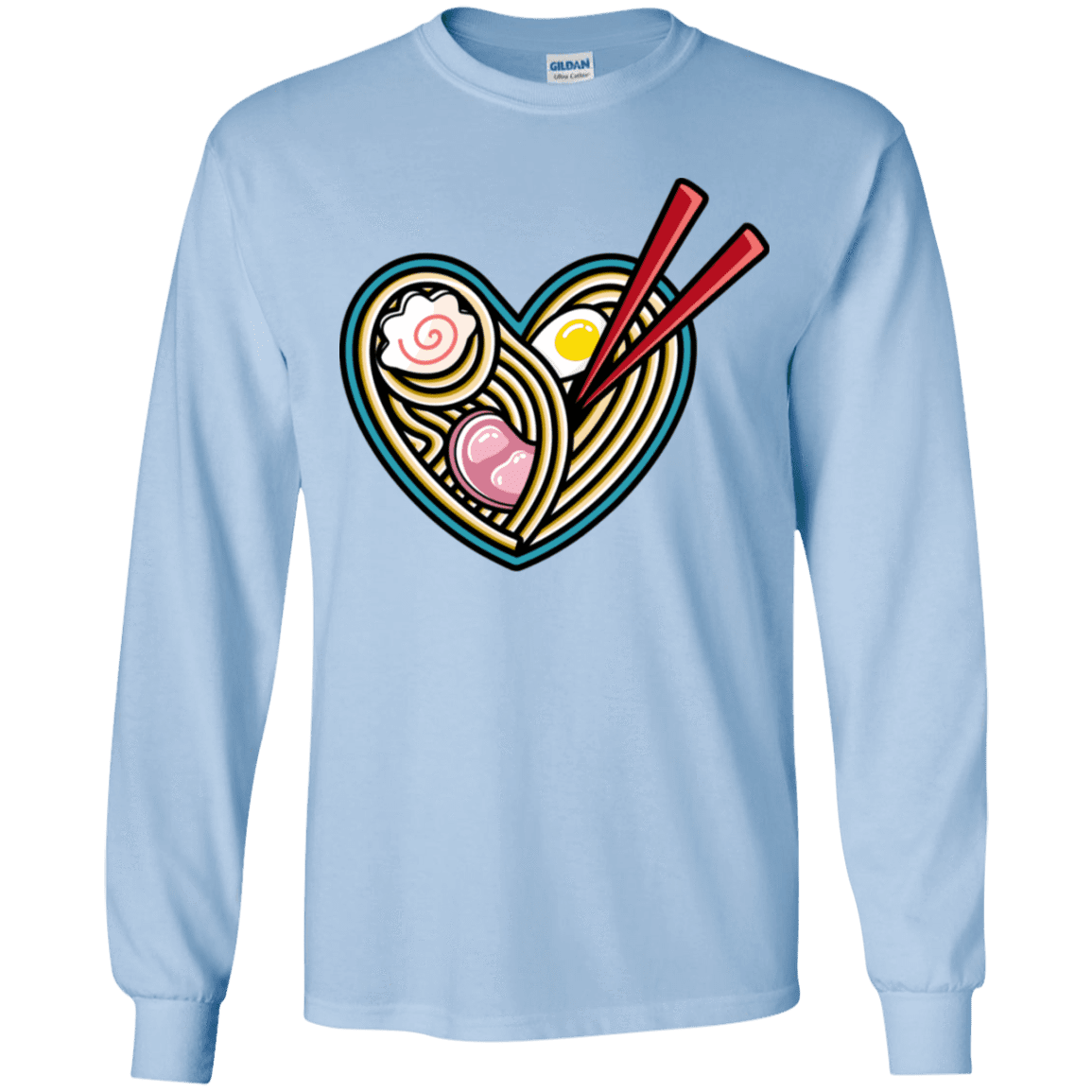 T-Shirts Light Blue / YS Love Ramen Youth Long Sleeve T-Shirt